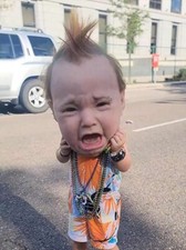 Crying Baby Mask Elastic Latex Head Halloween Cosplay Fancy Dress Stag Prop