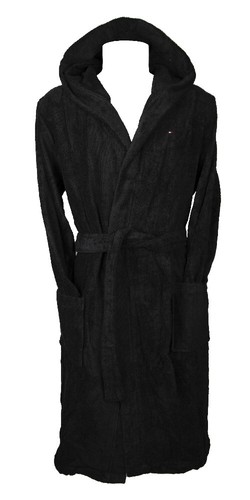 Albornoz de felpa TOMMY HILFIGER hombre con capucha con logo bordado artículo UM0UM0 - Imagen 3 de 11