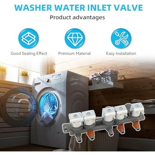 Válvula de entrada de agua para lavadora GE 5221EA1008A WH13X10017 - Imagen 3 de 12