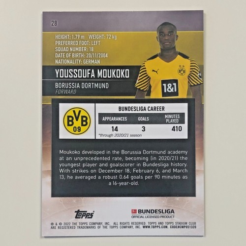 2021-22 Topps Bundesliga Stadium Club Chrome #1-100 Rookies (RC) & Stars - Picture 63 of 199