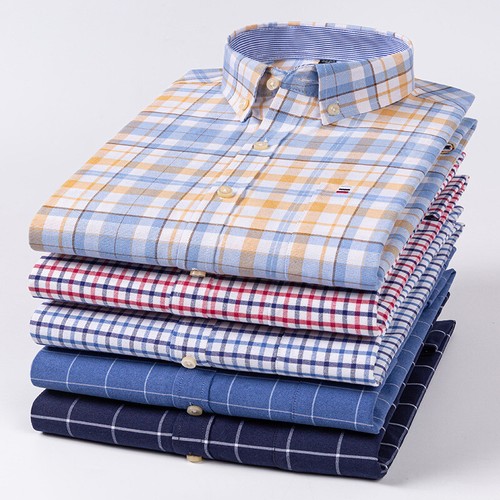 Herren Oxford Hemden Formell Business Langarm Baumwolle Freizeit Hemden Tops