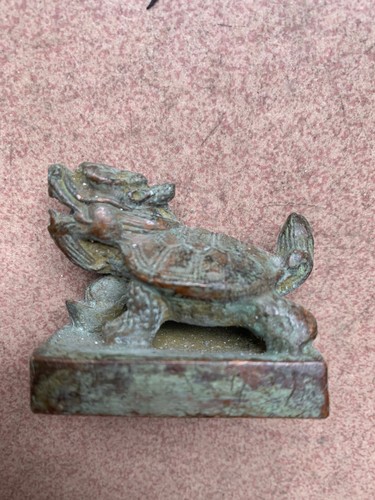 2Pcs Chinese Bronze Hand Made *Dragon-Turtle* Seals - Picture 2 of 7