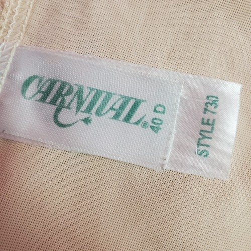 VTG 70'S CARNIVAL LONGLINE BUSTIER CORSET LONGERIE BEIGE LACE BRA 40D - Picture 15 of 15
