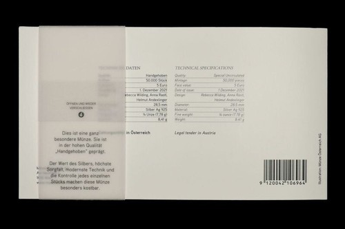 2022 Austria Silver €5 New Year's: Happiness is a Bird 1/4 Oz Silver in Folder - Picture 2 of 4