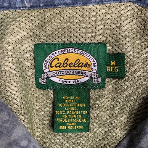 Cabelas Shirt Short Sleeve Button Front Vented Back Blue Fishing Outdoor Men's M - 第 4/7 張圖片