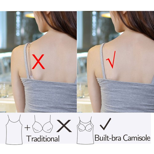 Womens Camisole With Padded Bra Compression Body Shaper Tank Top Slimming Vest - Bild 6 von 17