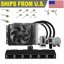 12000 BTU 24V Universal A/C Kit Truck Cab Bus Air Conditioner Underdash 6 Vents