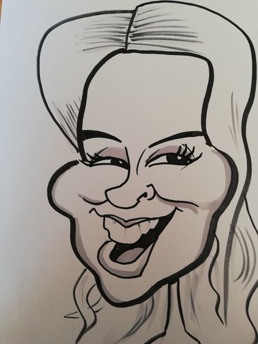 1 Person Caricature From Photo B/W A3 - Hand Drawn Cartoon - Personalised - 第 6/10 張圖片