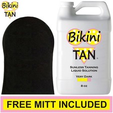 BIKINI TAN - VERY DARK - 8 oz - Spray Tanning Solution Liquid Mist  Tanner Mitt
