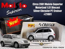c2001 Maisto Superior Motorized 1:31 Diecast Silver Chrysler PT Cruiser #21001