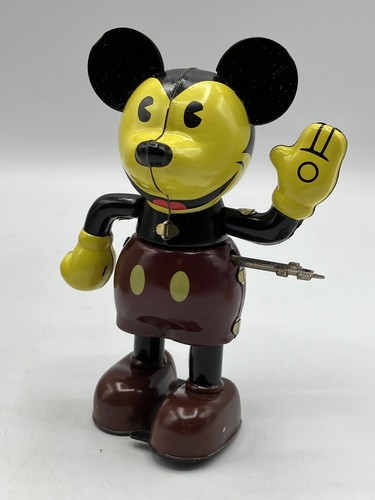 Mickey Mouse Schylling Retro Toy 5" Tall Wind Up Walking & Twisting Figure w Box - Picture 2 of 5