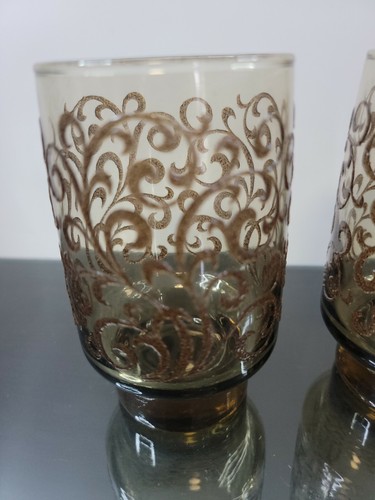 Vintage Libbey Scrolled 12 oz Glasses Prado Florentine Mid Century Set of 4 - Picture 2 of 6