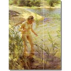 Anders Zorn Nude Painting Ceramic Tile Mural PT10075. 24 x 32 (12) 8x8 tiles