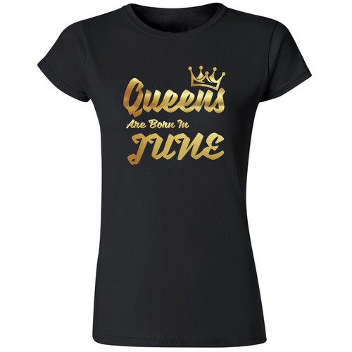 Nueva CAMISETA DORADA Queens Are Born En 12 MESES Cumpleaños Fiesta Camiseta Tú - Imagen 8 de 14