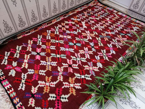 Vintage Moroccan Hanadmade Rug Azilal Berber Wool Tribal Beni Ourain Carpet - Picture 3 of 7