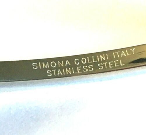 QVC simona collini set of 5 stainless steel silver square bangle bracelets new - Picture 10 of 12