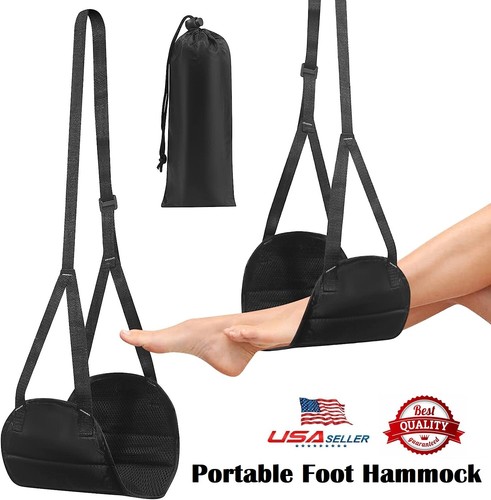 2× Portable Travel Foot Rest Relax Travel Hammock Carry Flight Leg Airplane Pad - Picture 2 of 17
