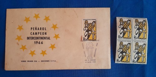 Ersttagsbriefumschlag plus Briefmarken von Peñarol Champion 1966  - Bild 5 von 7