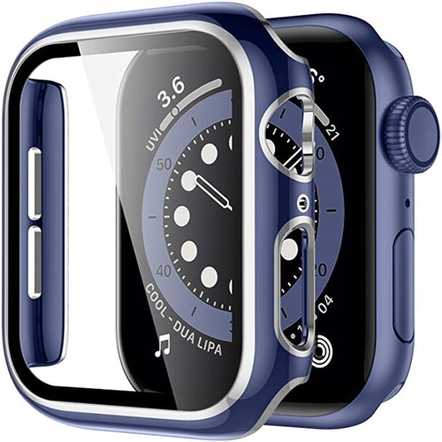 iWatch 44mm 40mm PC Case + Glass Screen Protector For Apple Watch SE 6 5 4 3 2 1 - Picture 16 of 30