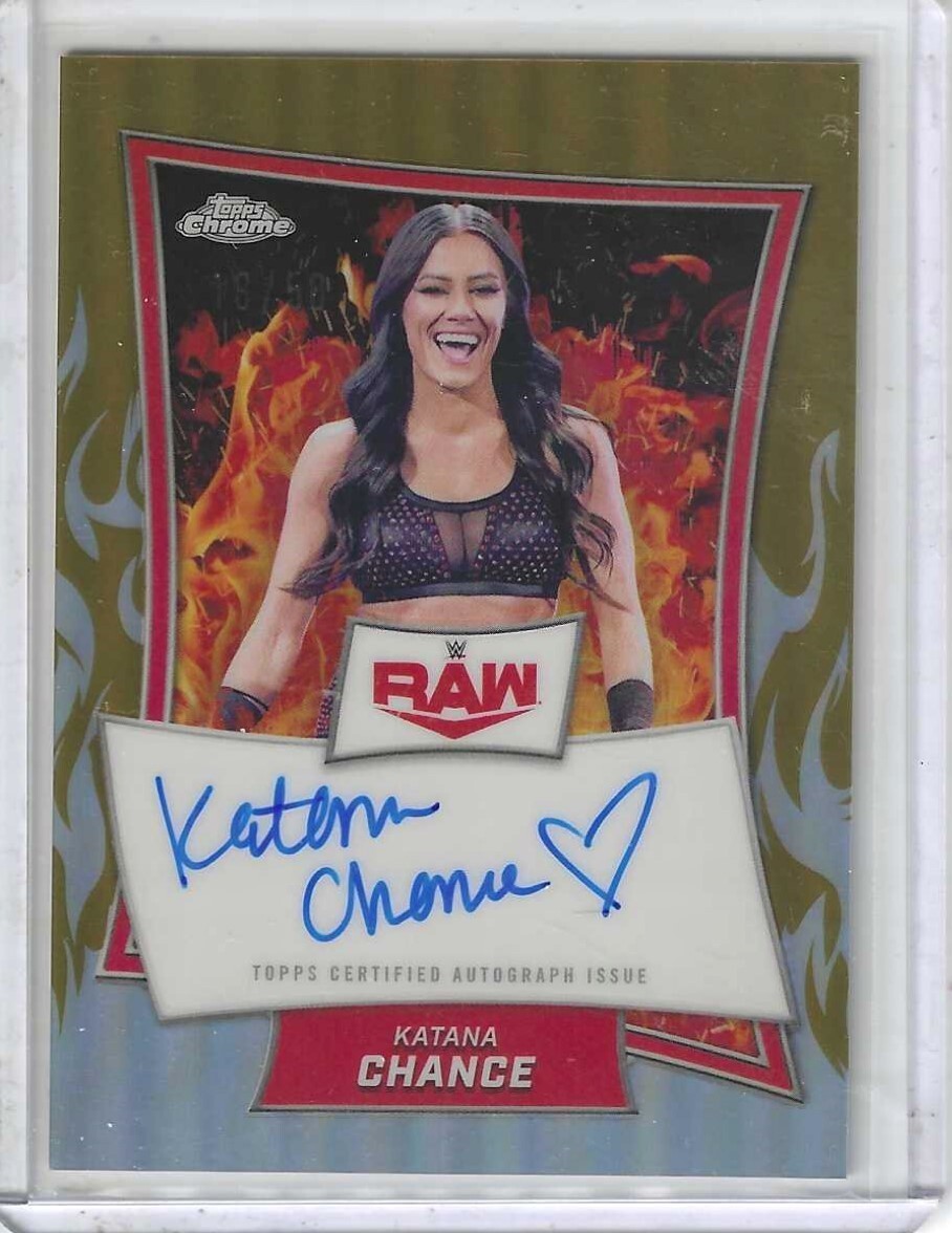 2025 Topps Chrome WWE Katana Chance Gold Refractor Auto /50