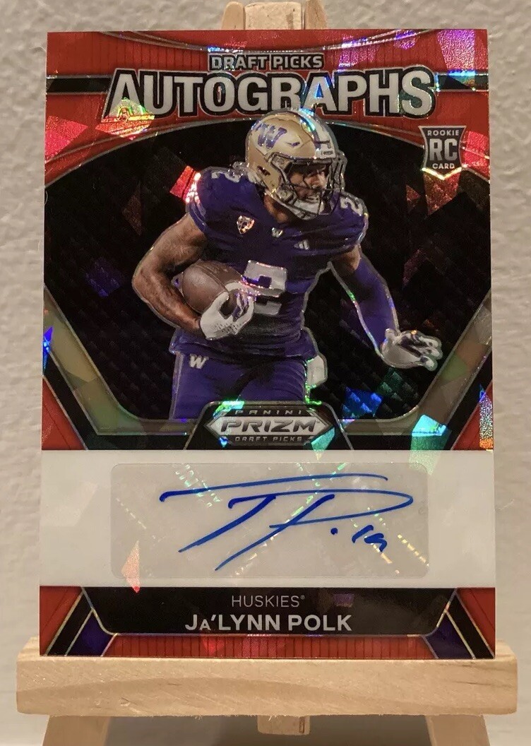 2024 Panini Prizm Draft Picks Ja’Lynn Polk Red Ice Auto Prizm #DPA-JPK (AU, RC)