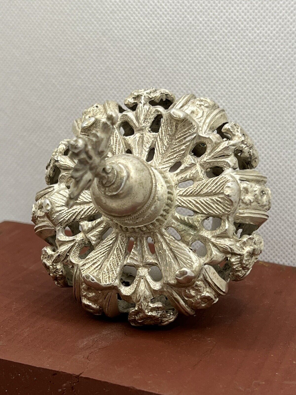 Corona imperiale ottone Madonna rosario Maria statua 4,5 cm pietre - Foto 19 di 19