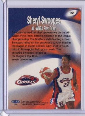 1999 WNBA Fleer Ultra Basketball #92 SHERYL SWOOPES HOUSTON