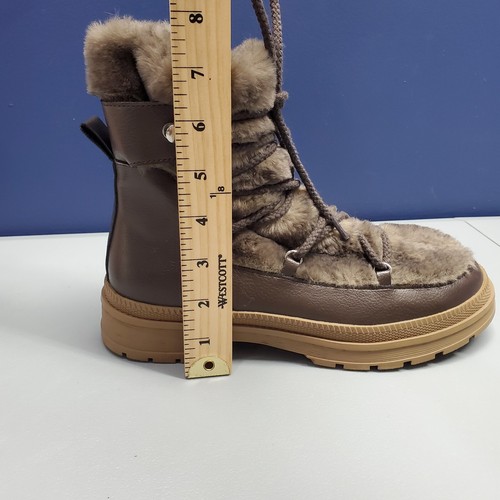 Botas de nieve Steve Madden Dione para mujer talla 7,5 M marrón cómodas piel sintética DION02S1 - Imagen 14 de 14