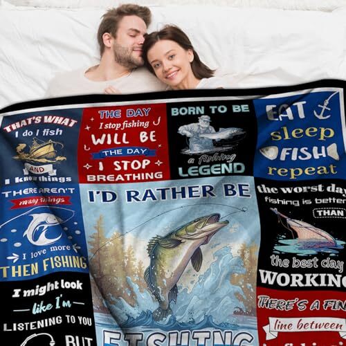 Fishing Gifts for Men, Fishing Enthusiast's Blanket Gift, Funny Fishing 40*50 - Picture 8 of 8