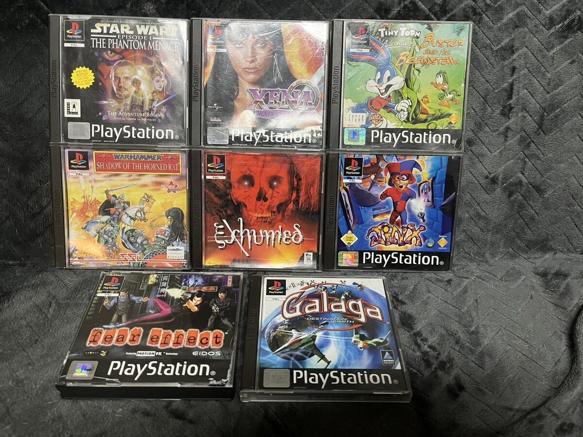 PS1 PAL Lot 8 RARE Games Fear Effect Galaga Jinx Exhumed Warhammer Xena eBay