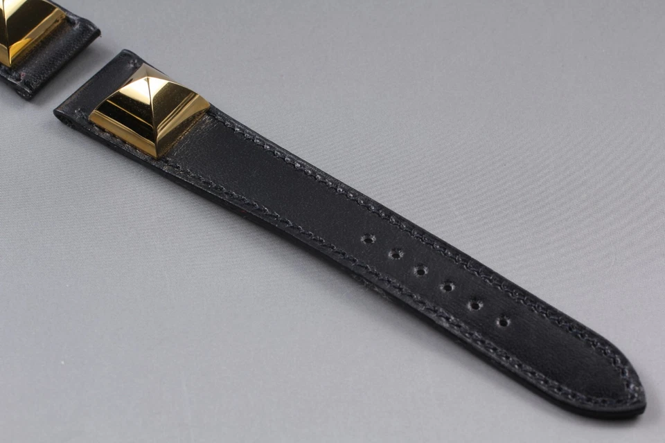 [CASI COMO NUEVO] HERMES Medor ME1.201 Correa Negra Dos Piezas Mujer De JAPÓN A37 Foto 3 de 4