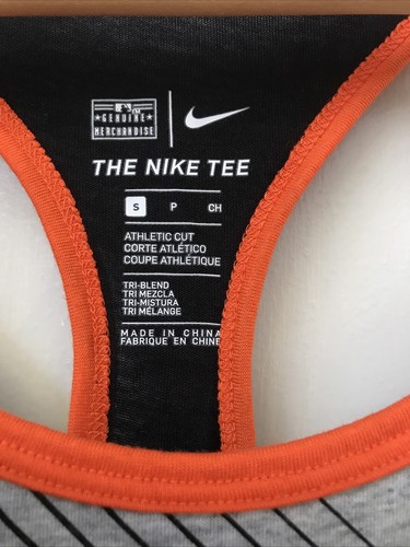 Women's The Nike Tee SF Giants athletic Cut Tank Top Gray Orange size S Small - Picture 2 of 3