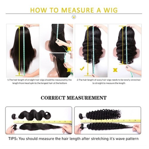 13X4 Lace Front Human Hair Wigs 360 Remy Brazilian Bone Straight Glueless - Imagen 17 de 18