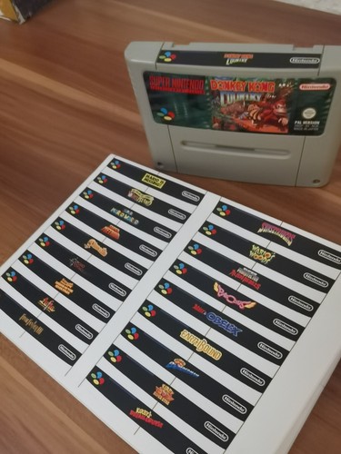 Cartouche supérieure colonne vertébrale SNES End Label Endlabel / personnalisée / 9 pièces libre choix - Photo 2/8