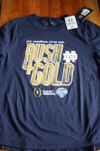 Camisa de algodón Notre Dame para hombre M UA manga corta - Imagen 1 de 3