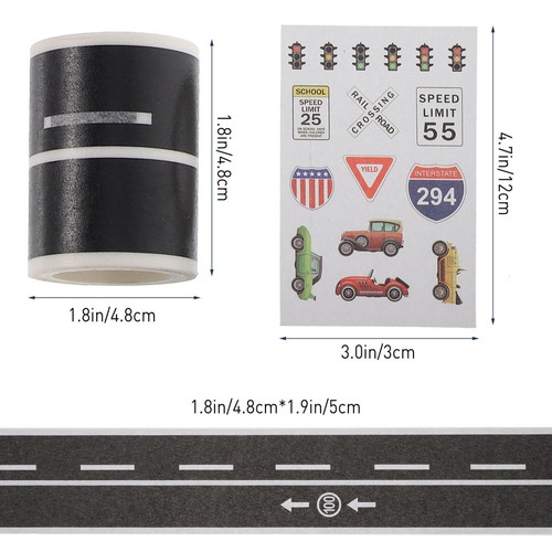 13 Pcs Kinder Road Band Auto Straße Band Für Kid Eisenbahn Aufkleber - Photo 3/12