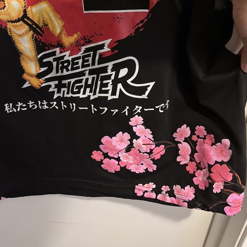 T-shirt Street Fighter Ken Vs Ryu nera floreale/taglia media/uomo/nuova - Foto 12 di 13