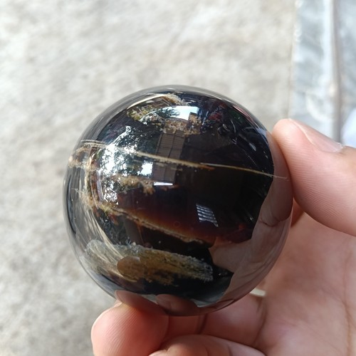 96 gr 56 mm Indonesia Sumatra Amber Sphere Polished Rough Raw Stone Gemstone 9 - Picture 6 of 14