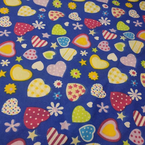 Hearts 100% Cotton Flannel Fabric Winceyette Costume Craft Dress Material 44" - Picture 3 of 4