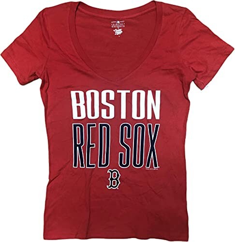 Campus Lifestyle Boston Red Sox Damen V-Ausschnitt rot T-Shirt Medium 8/10 - Bild 1 von 1