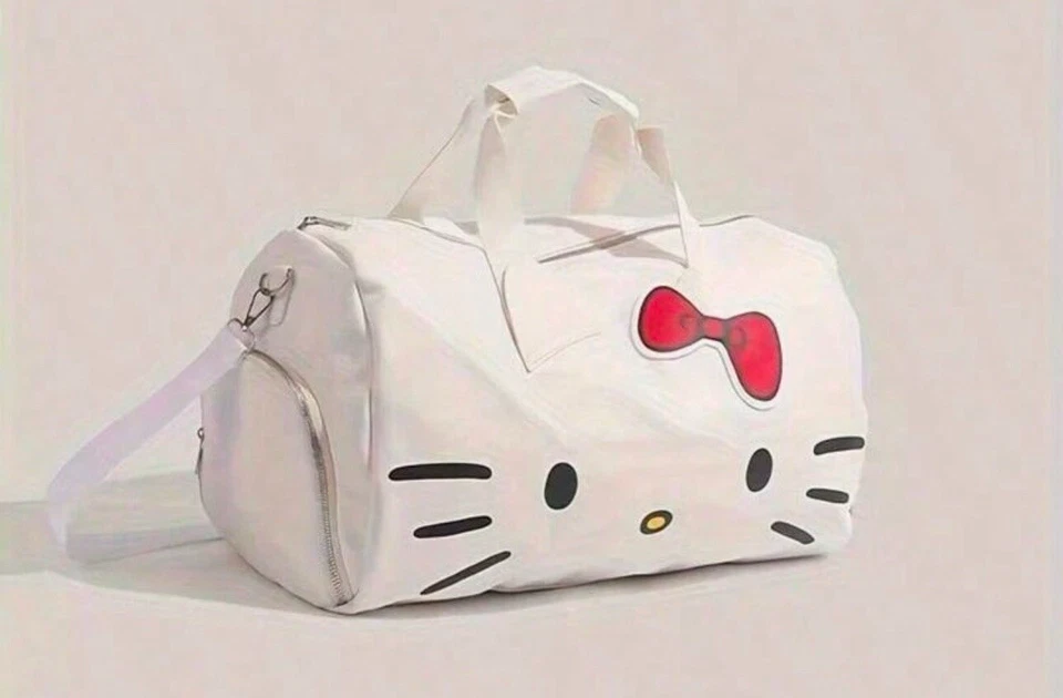 Hello Kitty Bolsa de Viaje de Lona Equipaje Bolso de Mano Mujeres Portátil Hombro Sa... Foto 2 de 4