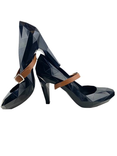 United Nude Lo Res Rubber Mary Jane Black Pumps Shoes Women Brutalist Facet 8.5 - Picture 8 of 19