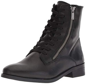 Lucky-Brand-Women-039-s-Hildran-Black-Leather-Lace-Up-Combat-Millitary-Boots