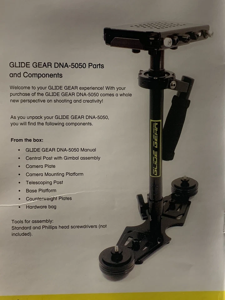 Estabilizador de cámara profesional Glide Gear DNA 5050 - Foto/video de mano Foto 2 de 4