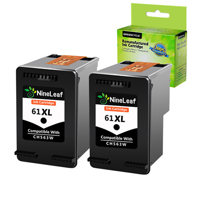 2Pk 61XL Black Ink Cartridge For HP ENVY 4500 4501 4502 4504 5530 5531 5535 5539