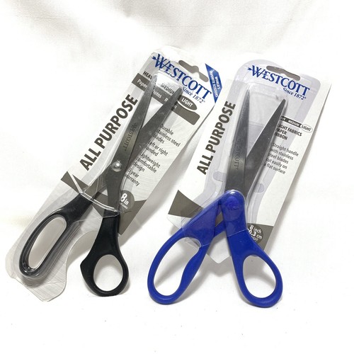 Westcott All Purpose Value Scissors Bent Shears, Light Weight, 8" LOT of 2 - Picture 1 of 6