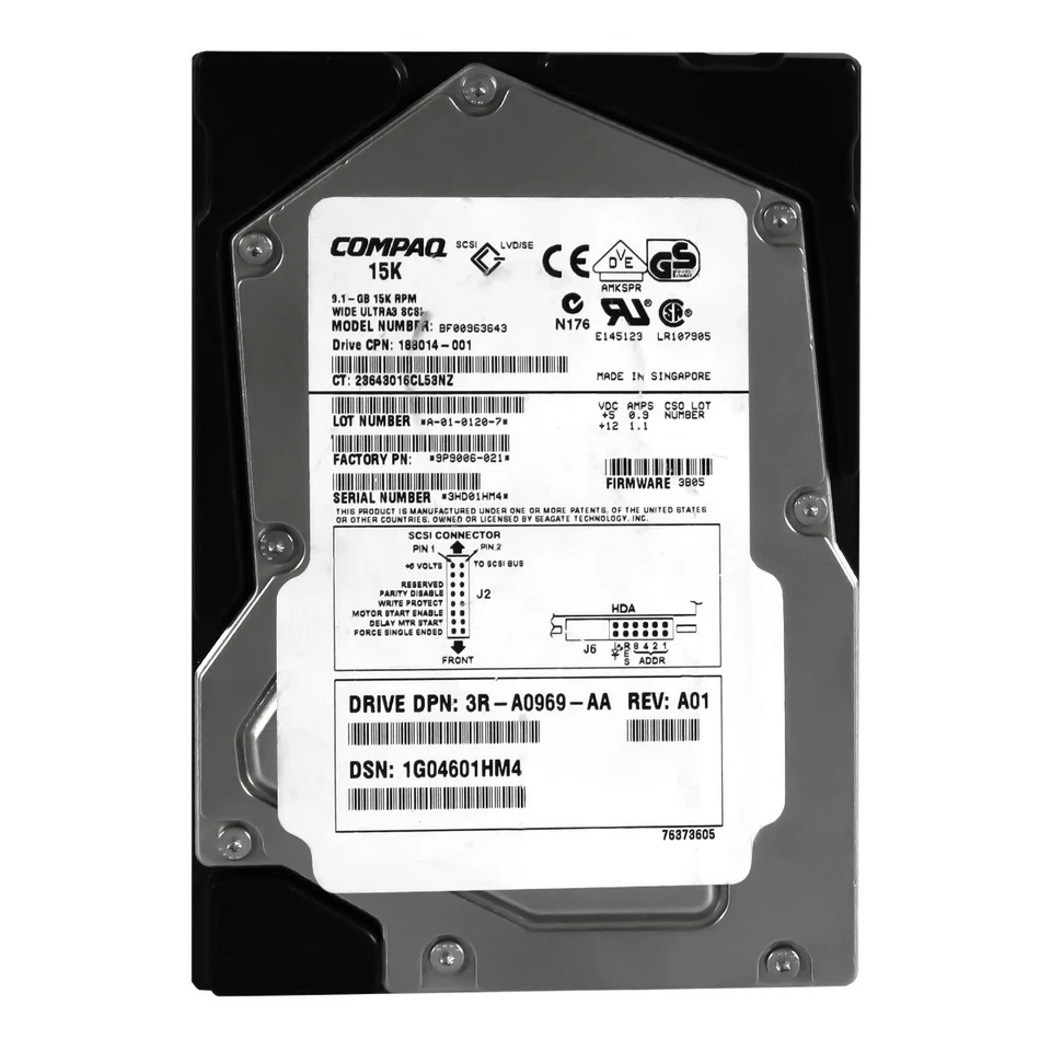 Hard Drive Compaq 188014-001 BF00963643 9.1GB 15K 4MB SCSI Ultra3 3.5'' - Image 3 of 3