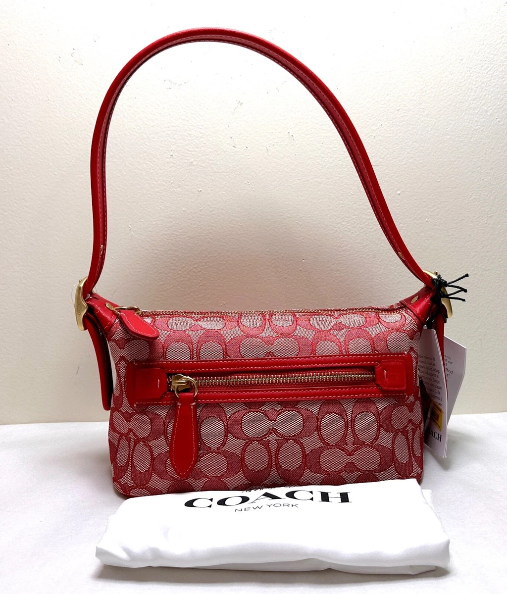 Coach red signature handbag sale