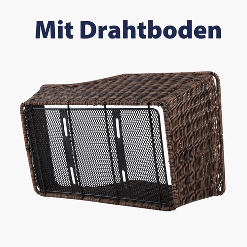 Fahrradkorb hinten aus hochwertigem Polyrattan inkl. Befestigungsmaterial - Bild 2 von 5