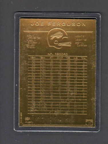 Tarjeta de fútbol americano Joe Ferguson años 90 Danbury como nueva cubierta oro 22kt #25 billetes - Imagen 2 de 2